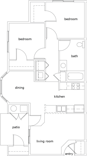 Floor Plan  Hillview Ridge 2 Bed 1 Bath 989 SF