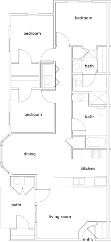 Floor Plan  Hillview Ridge 3 Bed 2 Bath 1234 SF