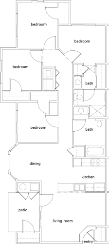 Floor Plan  Hillview Ridge 4 Bed 2 Bath 1402 SF