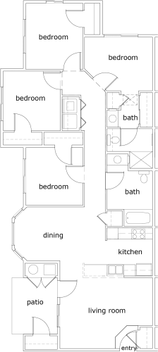 Floor Plan  Hillview Ridge II 4 Bed 2 Bath 1401 SF