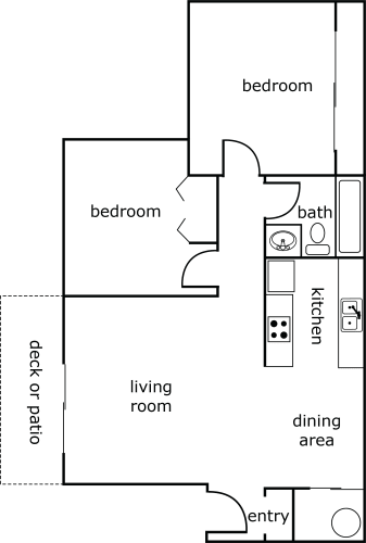 Floor Plan  a floor plan of a 1 bedroom apartment