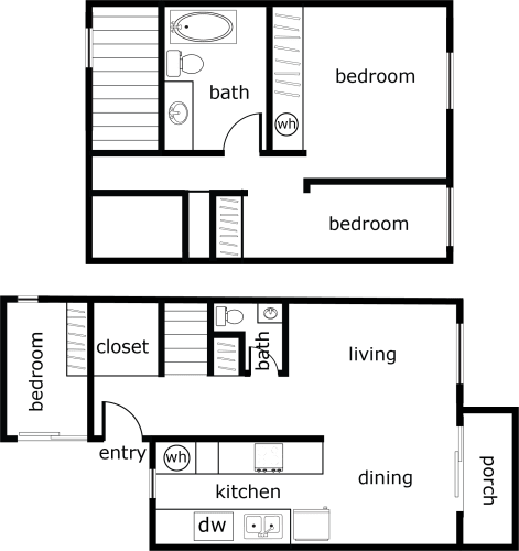Floor Plan  the floor plan of a small apartment with a bedroom and a living room