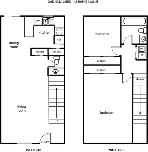 Floor Plan  a floor plan of two different floors of a apartment building