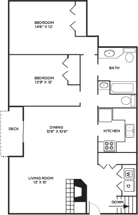 Floor Plan  2 bed | 1.5 bath | 1223 sq ft
