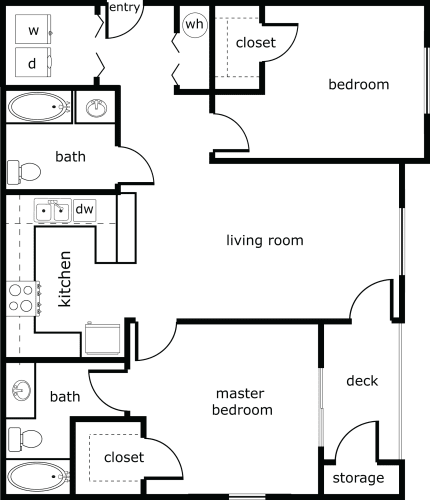Floor Plan  2 bed 2 bath 1041 sf