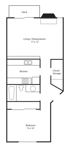 Floor Plan  Ridge at Mtn Park 1 bed 1 bath 725 sf