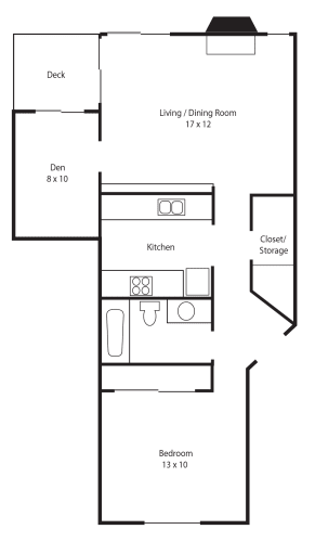 Floor Plan  Ridge at Mtn Park 1 bed 1 bath 810 sf
