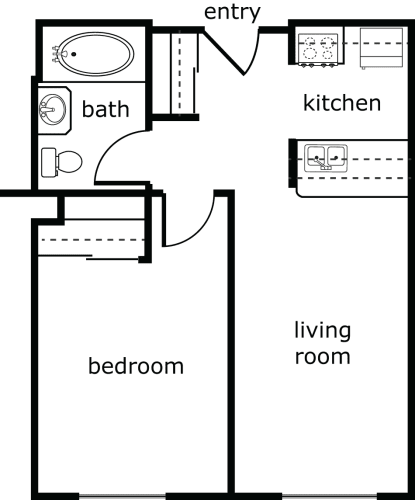 Floor Plan  1 Bedroom