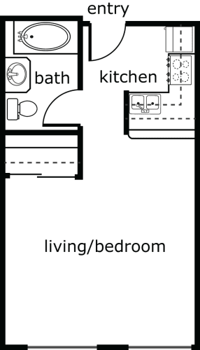 Floor Plan  St James Studio 1 bath