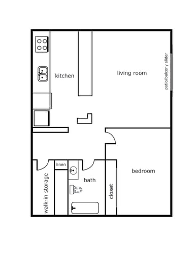 Floor Plan  Village at Garden Home 1 Bed 1 Bath