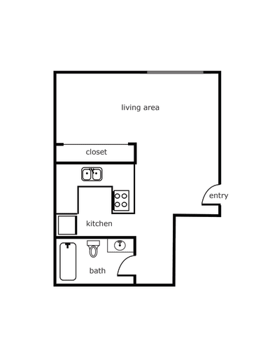 Floor Plan  Village at Garden Home Studio