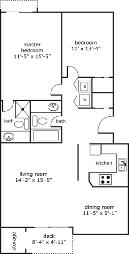 Floor Plan  a floor plan of a small house with a kitchen and a living room