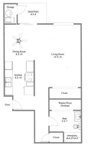 Floor Plan  Wellington Estates Studio 685 sq ft