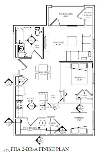 Floor Plan  A floor plan of a house with labeled rooms and dimensions.