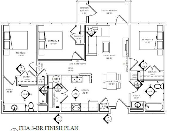 Floor Plan  A black and white floor plan of a house with labeled rooms.