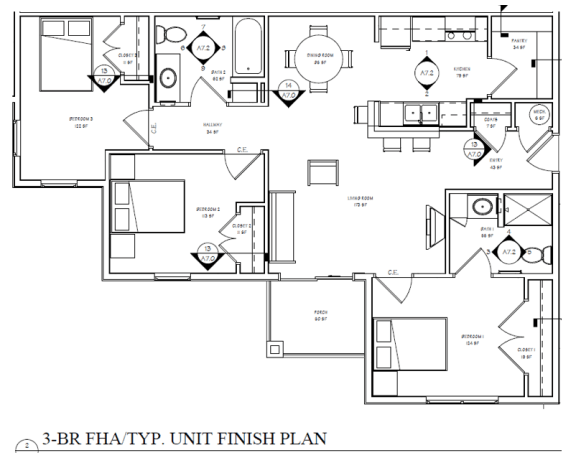 Floor Plan  3 Bed 2 Bath