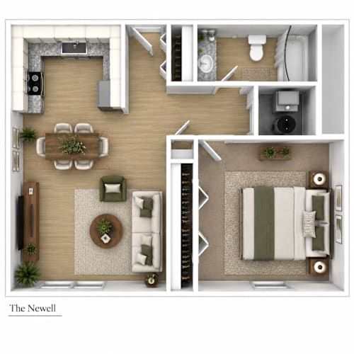 Floor Plan  A floor plan of a house named The Newell.