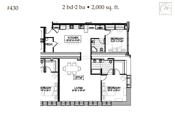 Floor Plan  the third level floor plan of the residence
