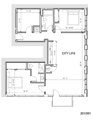 Floor Plan  the floor plan of a small house with a city life