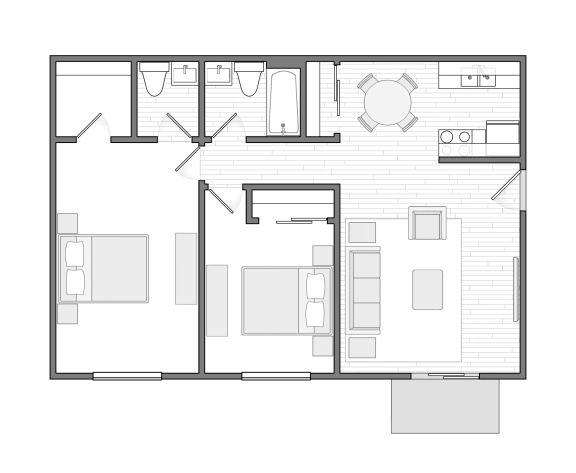 Floor Plan  a black and white floor plan of a house