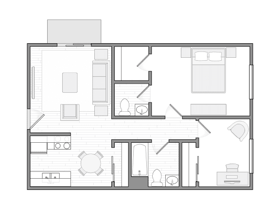 Floor Plan  a black and white floor plan of a house