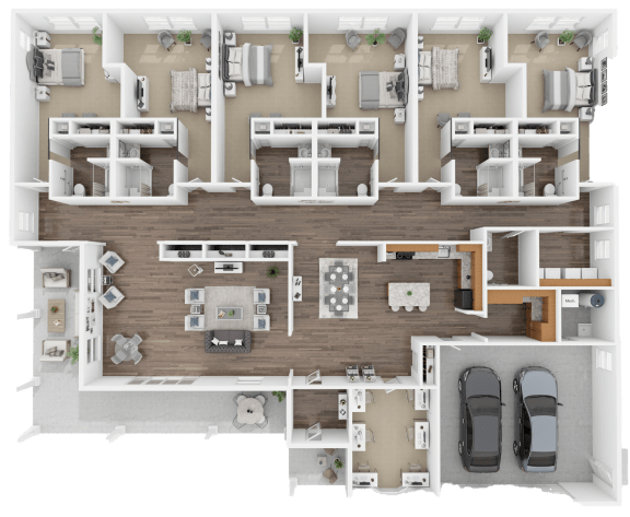 Floor Plan  Woodside Prairie 6-unit Shared Living Home