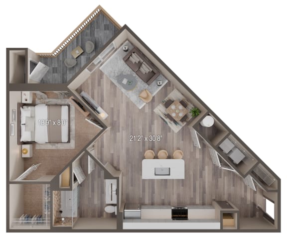 Floor Plan  UNIT A2 at Tiffany Flats, Columbus, Ohio