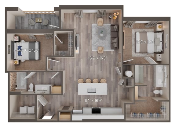 Floor Plan  UNIT B2 ALT1 at Tiffany Flats, Columbus