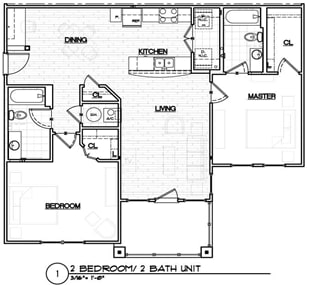 Floor Plan  2BR/2Bath
