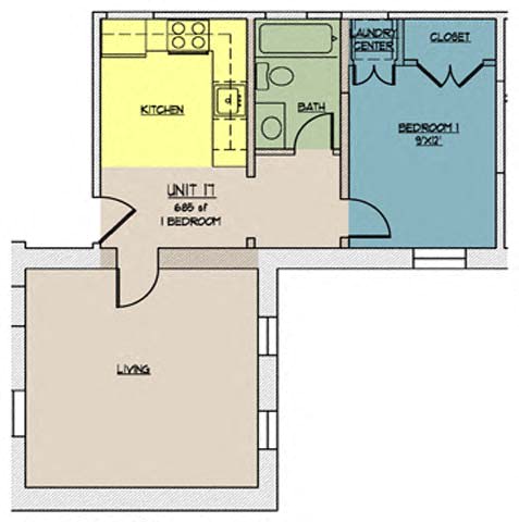 Floor Plan  The Lofts at One Eleven 217