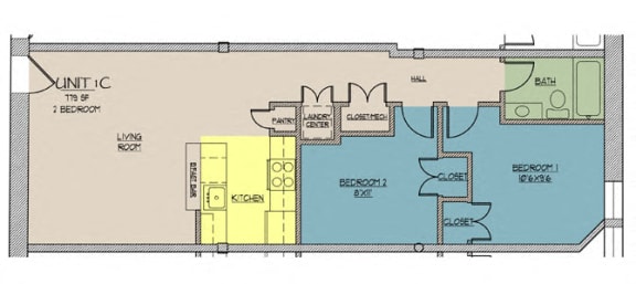 Floor Plan  Seventy Five Place, 1C
