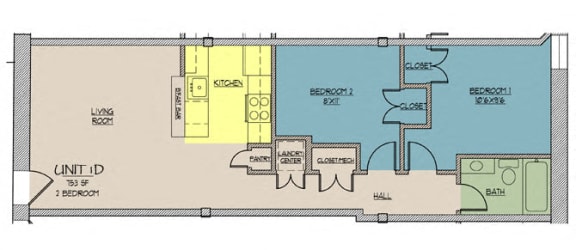 Floor Plan  Seventy Five Place, 1D