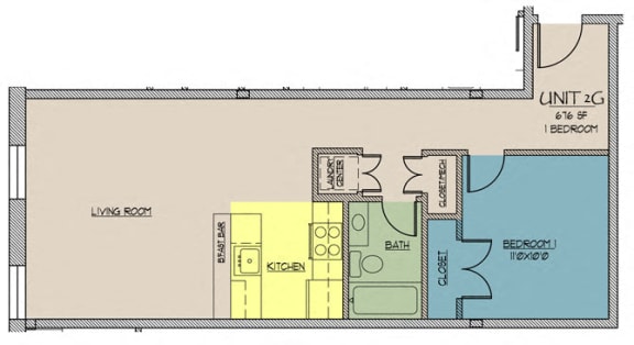 Floor Plan  Seventy Five Place, 1H