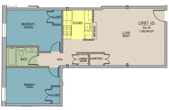 Floor Plan  Seventy Five Place, 2B