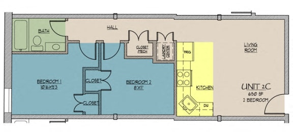 Floor Plan  Seventy Five Place, 2C