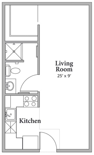 Floor Plan  Studio Floor Plan at Middle Creek Village LLC, Colorado
