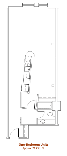 Floor Plan  1 Bed 1 Bath Floor Plan at Mercantile Housing, Denver, Colorado
