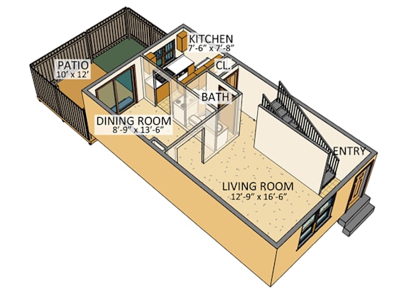 Floor Plan  Sundridge Apartments - Two-bedroom, Two-Bath Units - Two-bedroom, One and a half-Bath Units – Amherst, NY – Sweet Home School District – Air Conditioning – Electric Range – Off Street Parking- UB Nort