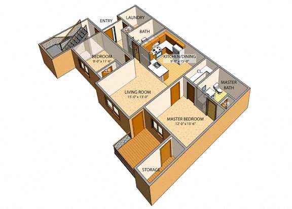 Floor Plan  Stonington Park Apartments - Two-bedroom, Two-Bath Units - Two-bedroom, One and a half-Bath Units - Three-bedroom, Two-Bath Units – Getzville, NY – Williamsville School District – Fireplace – Air Cond