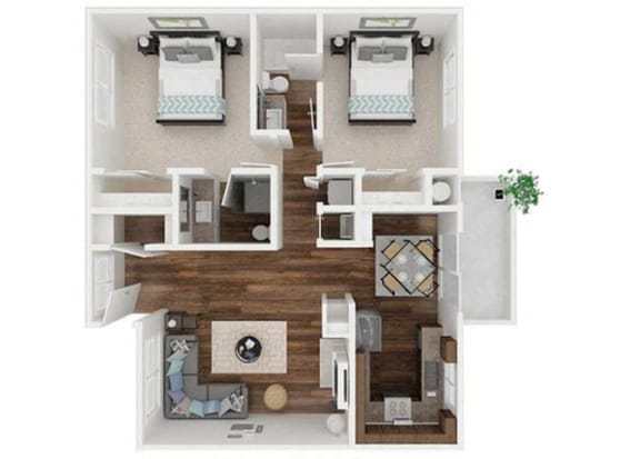 Floor Plan  2x2 units available at Walnut Woods Apartments in Turlock, CA