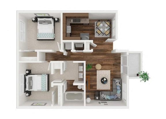 Floor Plan  2x1 units available at Walnut Woods Apartments in Turlock, CA