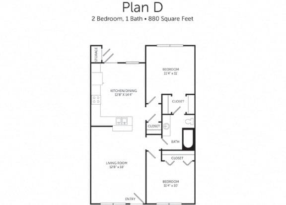 Floor Plan  2 BR- A