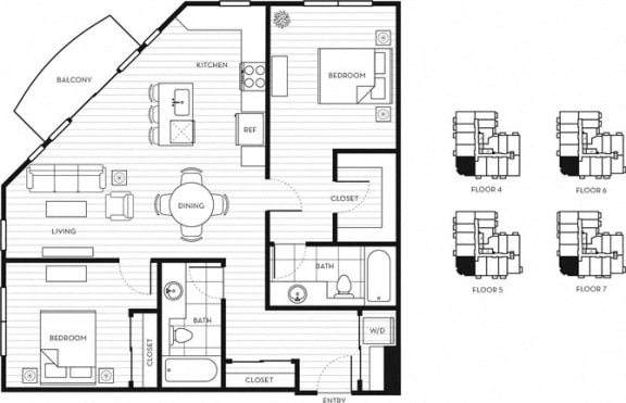 Floor Plan  2x2 A7