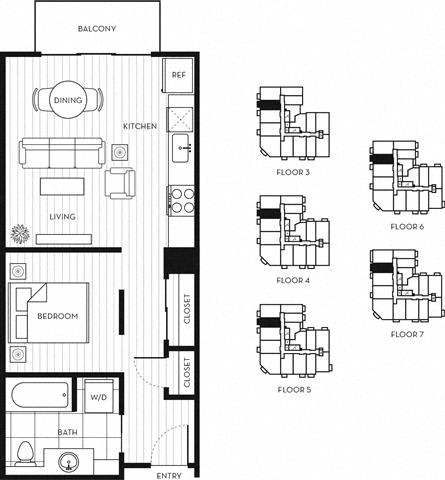 Floor Plan  Open 1x1 A.2