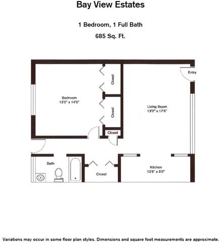 Floor Plan  1 BR - Terrace