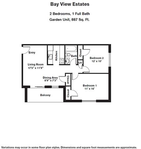Floor Plan  2 BR - Garden