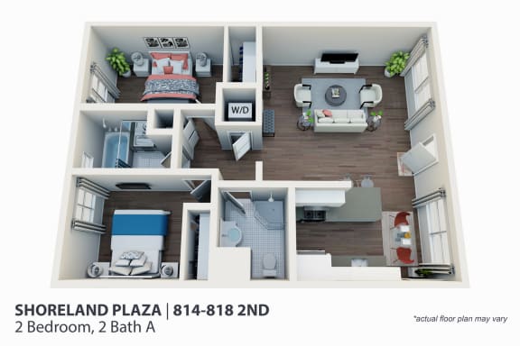 Floor Plan  2 Bedroom 2 Bath