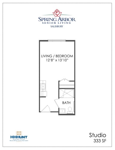 Floor Plan  Starting from 302 Square-Foot Studio Assisted Living at Spring Arbor of Salisbury, Virginia