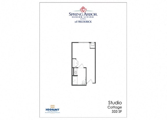 Floor Plan  333 Square-Foot Studio Cottage Floor Plan at Spring Arbor of Frederick in Frederick, MD
