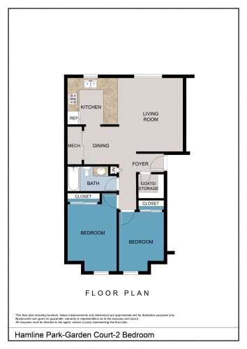 Floor Plan  Garden Court - 2 bedroom